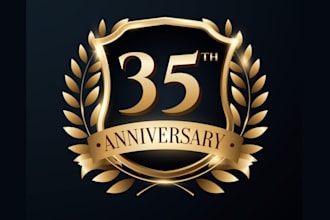 draw anniversary, sports or event logo professionally