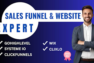 clone, redesign or migrate sales funnel, websites to systeme io, gohighlevel wix
