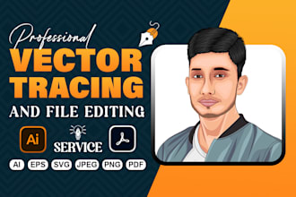 do vector tracing, line art, ai image to vector convert, and logo redrawing