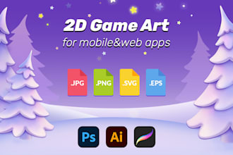 create unique 2d icons and assets for mobile and web apps