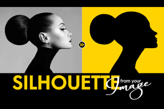 draw perfect vector silhouette, silhouette logo of any image