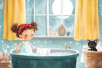make hand drawn children story book illustration watercolor