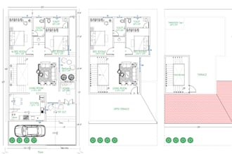 redraw floor plans for real estate as an architect or draftsman