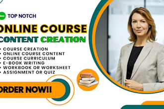 do online course content, course creation, training manual, curriculum PPT