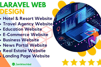 develop laravel website application