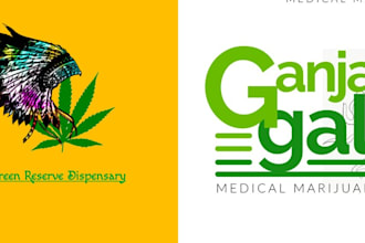create a minimalist cannabis weed and medical logo design