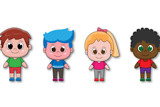 create vector characters for children books and animation