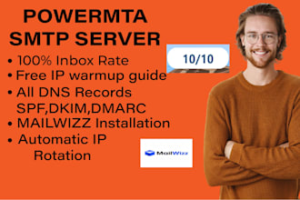 set up and configure powermta SMTP server to send bulk email