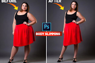 do body slimming, remove double chin and photo edit
