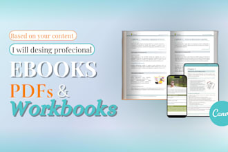 design a professional  PDF, ebook, or workbook, editable