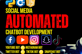 develop instagram API bot, tiktok API bot, youtube API bot, telegram API bot