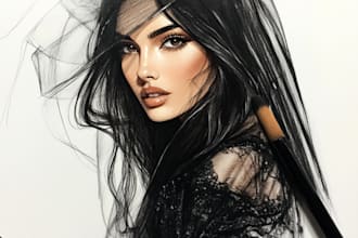 do a your fashion illustrations art for you