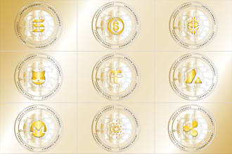 do tech crypto and startup business currency bitcoin  business abstract logo