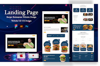 create restaurant burgers menu UI website design