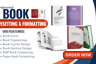 do book typesetting, book formatting, ebook, book design, kdp, layout design