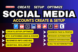 professionally create, set up, and optimize all social media accounts