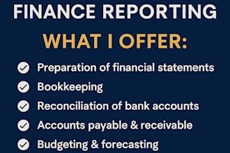 do financial reporting of income statement, balance sheet and cash flow