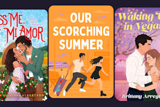 do illustrated romance book cover, ebook cover, fantasy, sport romance, for KDP