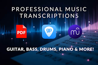 transcribe any song to tablature or a music sheet