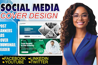 create eye catching social media headers, covers for linkedin, facebook, twitter