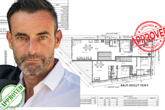 draw architecture blueprint site plan deck plan mep for city permit
