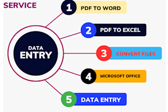 data entry in word documents and excel spreadsheets