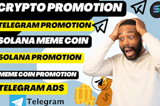 telegram promotion launch token on solana memecoin to boost sales,nft defi,dex
