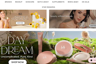design 7 figures skin care website beauty cosmetics makeup spa shopify store