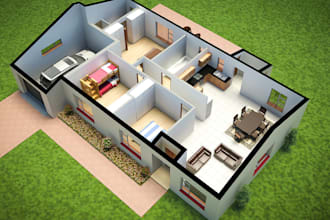 convert 2d floor plan to 3d model, exterior design, cgi interior,8k house render