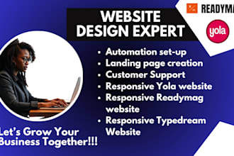 design responsive readymag website, typedream or versoly, yola website design