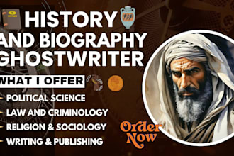 write history book, biography, memoir, sociology, psychology ebook ghostwriter