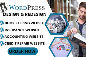 build bookkeeping, credit repair, financial accountant website