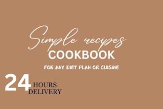 write design cookbook diet editable recipe book meal diet plan and layout design