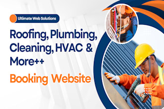 design roofing, plumbing, handyman, cleaning, hvac websites with online booking