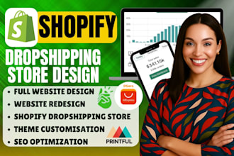 create shopify dropshipping store, shopify store design, shopify print on demand