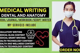 do ebook on medical, dental, anatomy and design journal, workbook, PPT slides