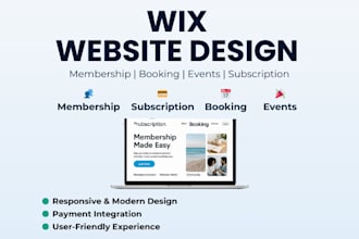 design or redesign wix membership, subscription website, booking, events funnels