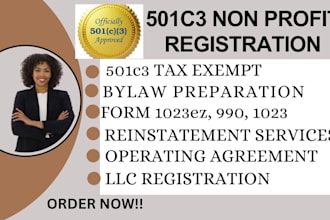 501c3 non profit registration for form 990 or 1023 1023ez bylaws do paper works