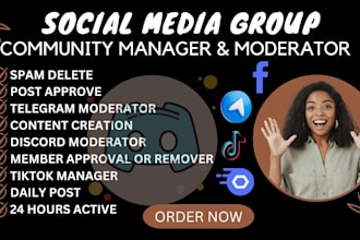 be your crypto project manager, telegram discord community manager and moderator