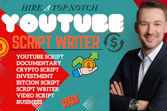 write engaging youtube scripts for crypto, business, finance automation channels