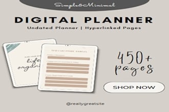 design hyperlinked planner, digital planner, etsy digital products, etsy shop