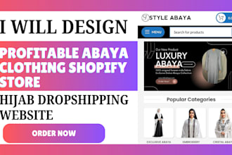 design profitable abaya shopify store islamic wear hijab clothing shopify store