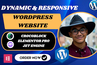 build dynamic wordpress website design with crocoblock, jetengine, elementor pro