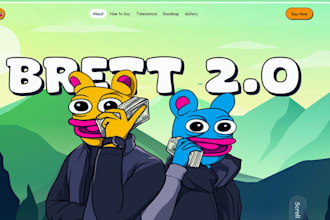 create meme coin website 3d crypto landing page meme token website pepe website