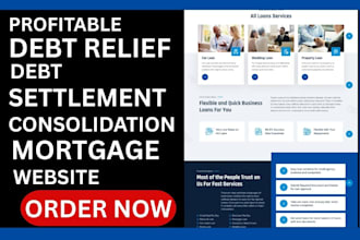 build mortgage website debt relief website debt settlement debt consolidation