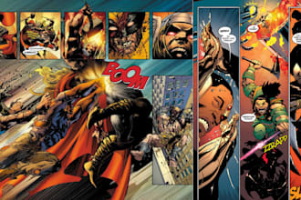 do comic book illustration, marvel comic superhero character graphic novel cover
