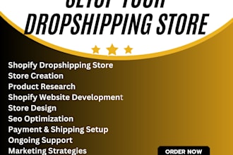setup dropshipping store build shopify website  boost sales product listing
