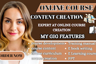 create online course content training manual course creation ppt lesson plan