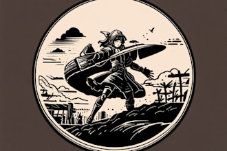 engraving linocut style digital drawing art
