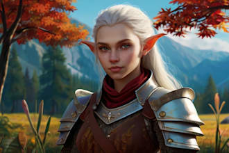 draw your fantasy,scifi or rpg character full body or portrait